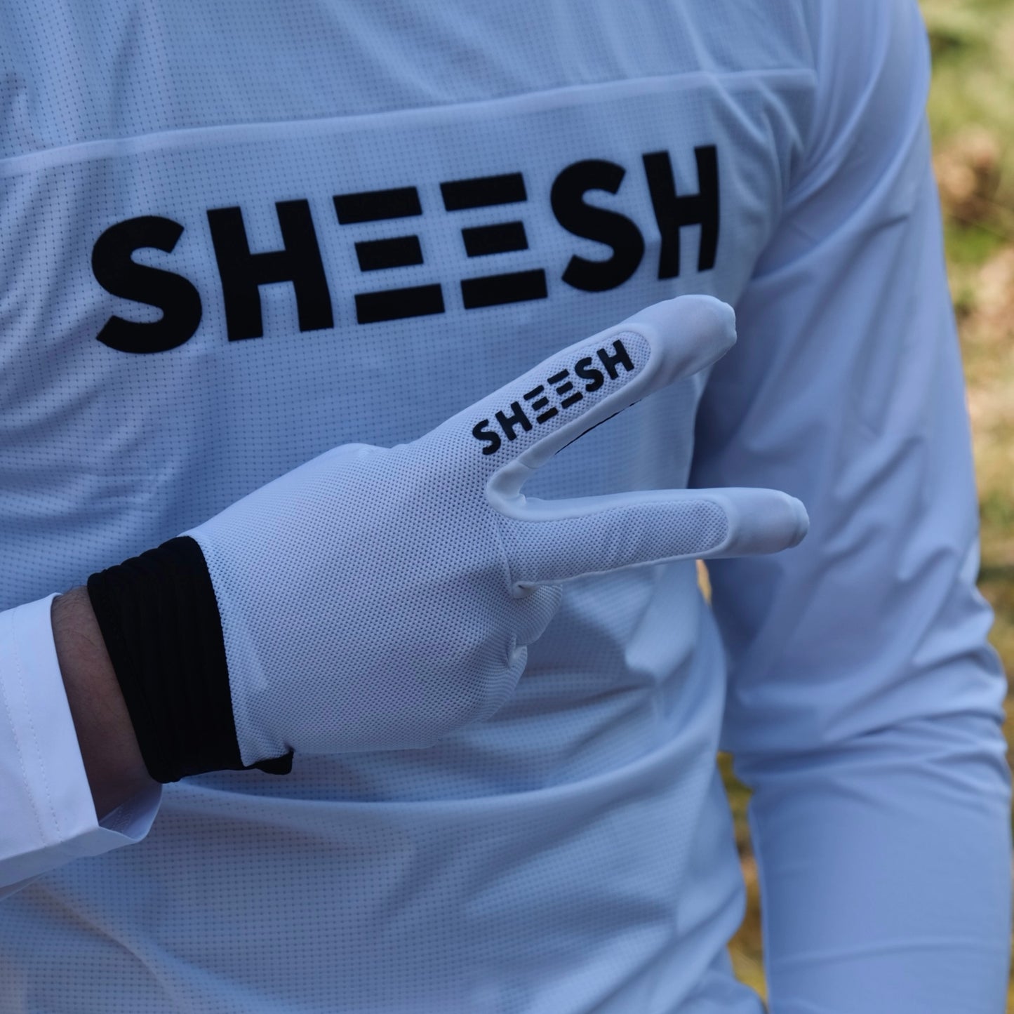 SHEESH 80's Partylaps Gloves Powderwhite