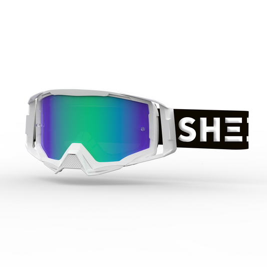 SHEESH 80's Hurricane Goggle Powderwhite-Green